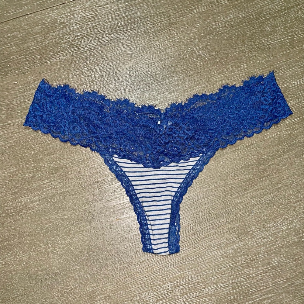 Aerie Blue Lace Thong